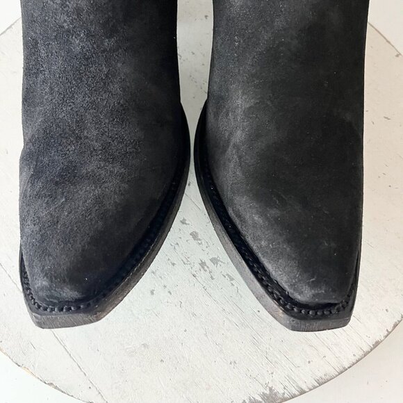 Lane EMMA JANE Womens Cowboy Boots 9 Black Suede Western Cowgirl Mid Calf Tall - Picture 8 of 13